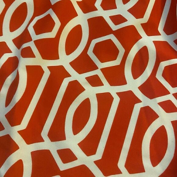 Jude Connally Red & White Geometric Print Shorts Elastic Waist Small - Picture 5 of 6